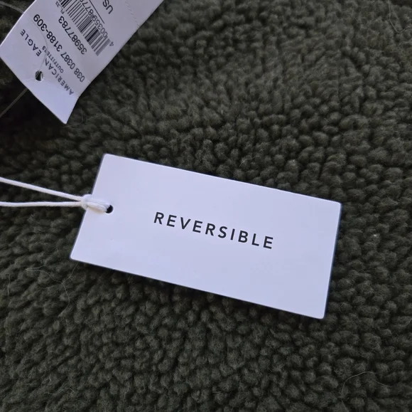 American Eagle Outfitters Olive Green Teddy Sherpa Jacket - Picture 4 of 7